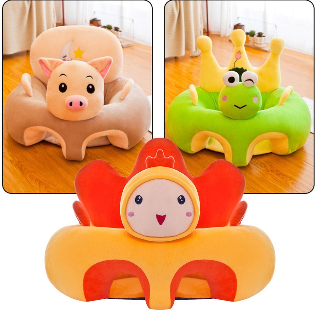 Baby Supportive Cute Plush Sofa Cover Learning to Sit Without Filling Cover Only