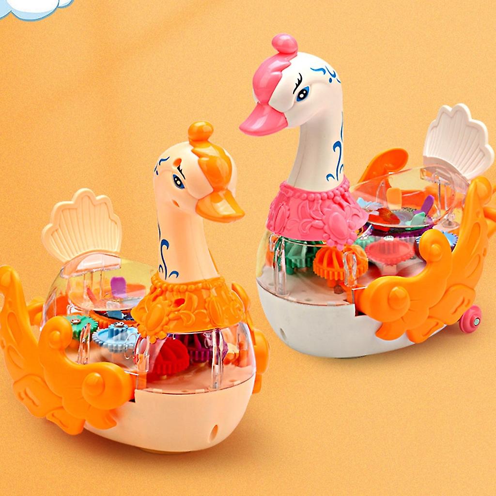 Electric Gear Swan Duck Toy With Transparent Shell