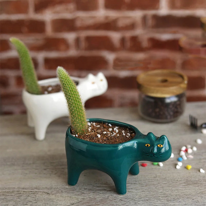 Cat Ceramic Planter