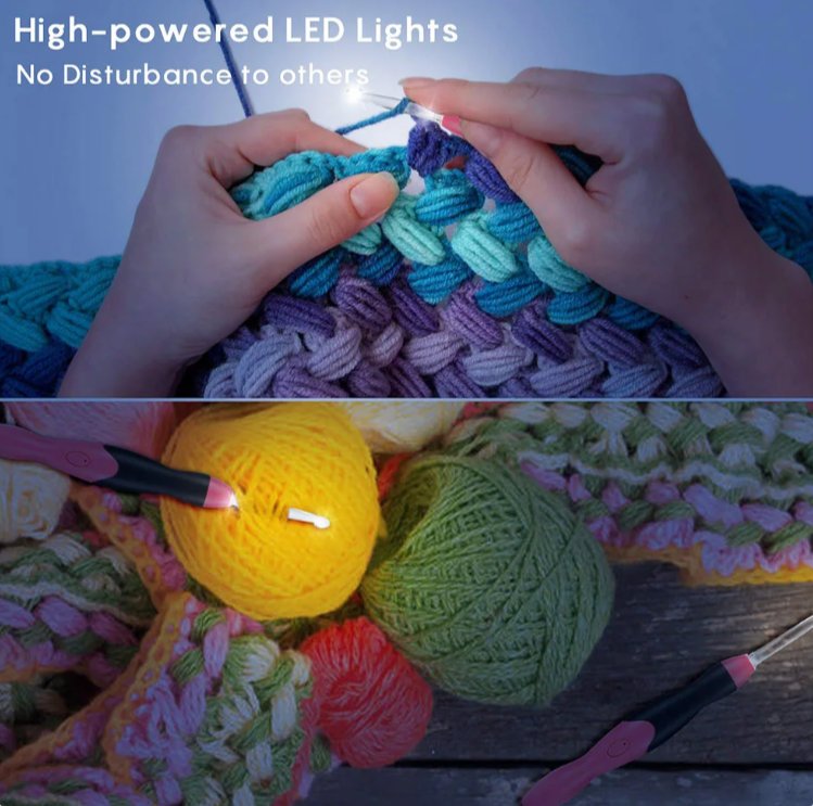 LED Light Up Crochet Hook + 11 hook sizes