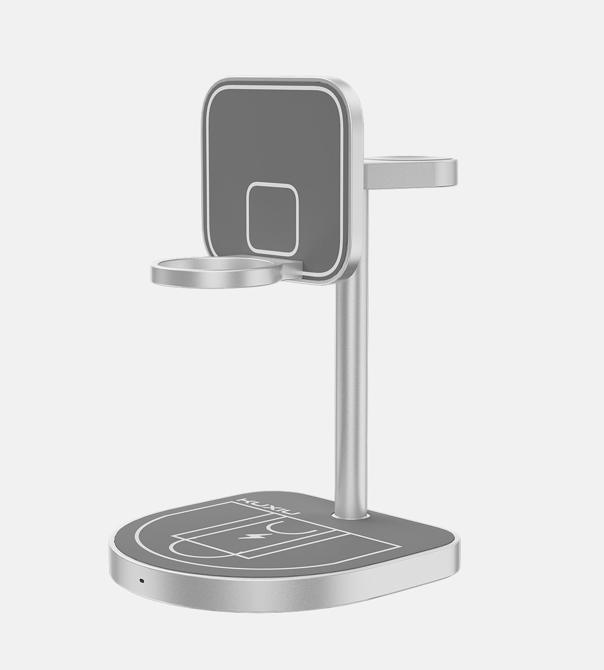 KUXIU 3-Point Power Basketball Court Creative 3-in-1 Magnetic Wireless Charging Stand - Gray