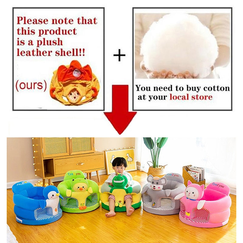 Baby Supportive Cute Plush Sofa Cover Learning to Sit (Only Cover)