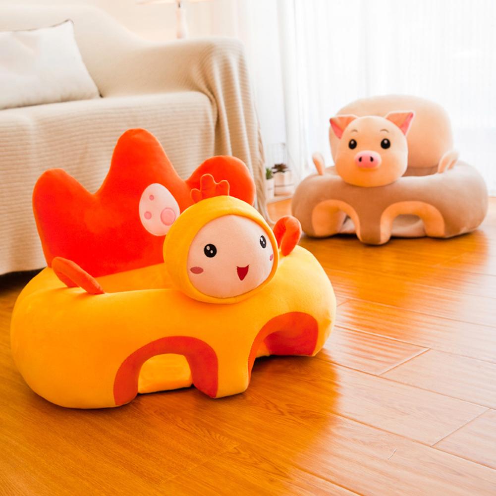 Baby Supportive Cute Plush Sofa Cover Learning to Sit Without Filling Cover Only