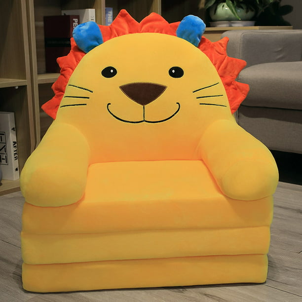 Plush Foldable Kids Sofa Backrest Armchair 2 In 1 Foldable Children Sofa