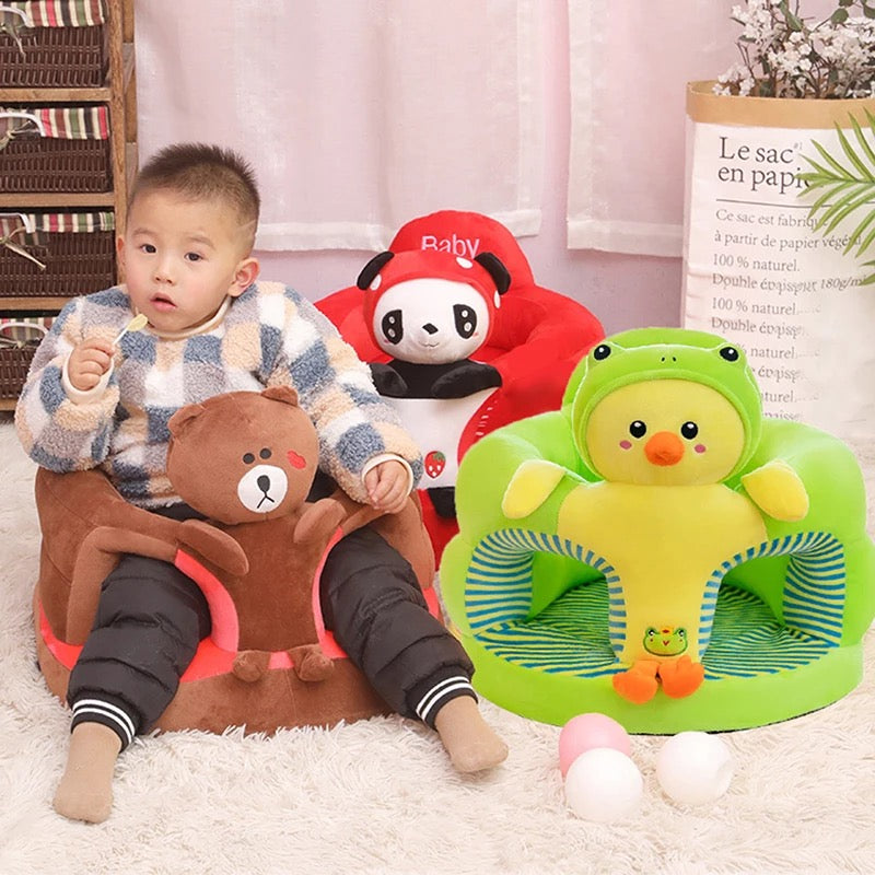 Baby Supportive Cute Plush Sofa Cover Learning to Sit (Only Cover)