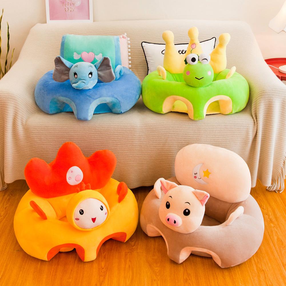 Baby Supportive Cute Plush Sofa Cover Learning to Sit Without Filling Cover Only