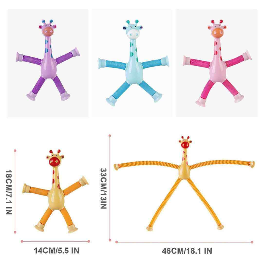 Cartoon Suction Cup Telescopic Tube Giraffe-Stress Relief Toy