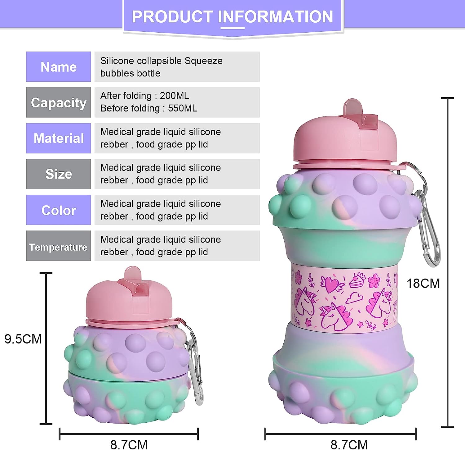 Cute And Collapsible Silicone Water Bottle For Kids – BPA Free!