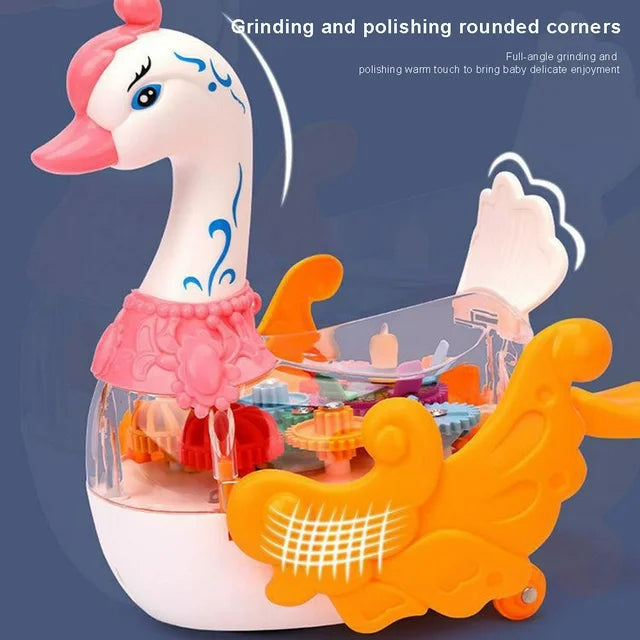 Electric Gear Swan Duck Toy With Transparent Shell