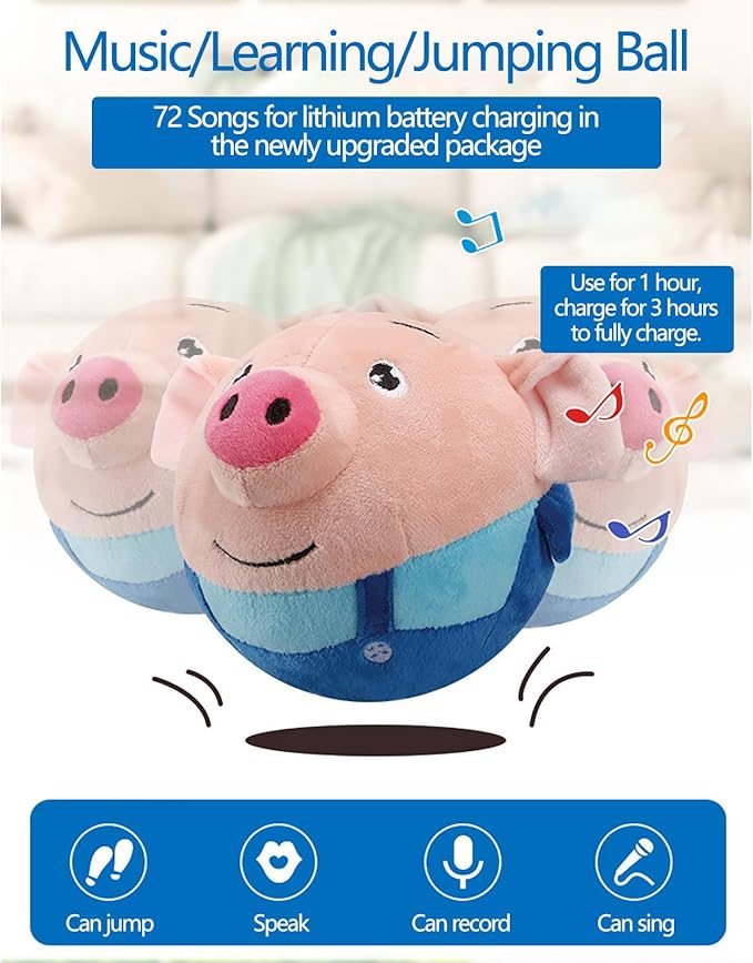 Interactive Piggy Toys Rechargeable Jumping Moving