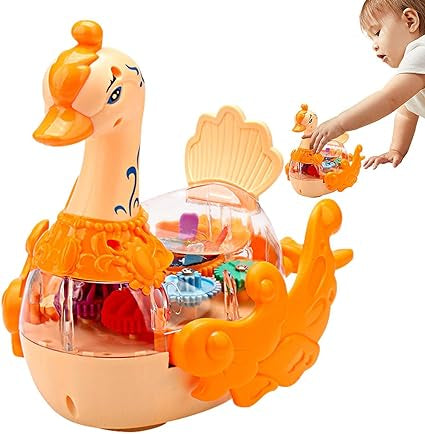 Electric Gear Swan Duck Toy With Transparent Shell