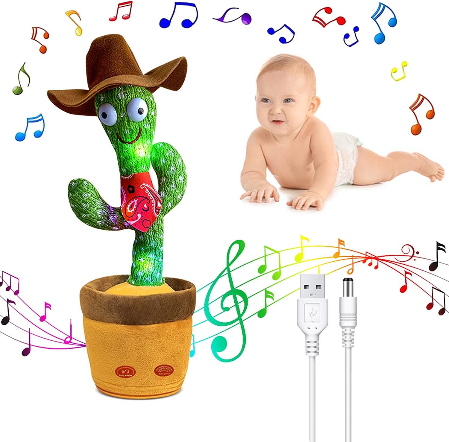 🔥Dancing & Talking Cactus Cowboy Style Mimicking Toy  🌵