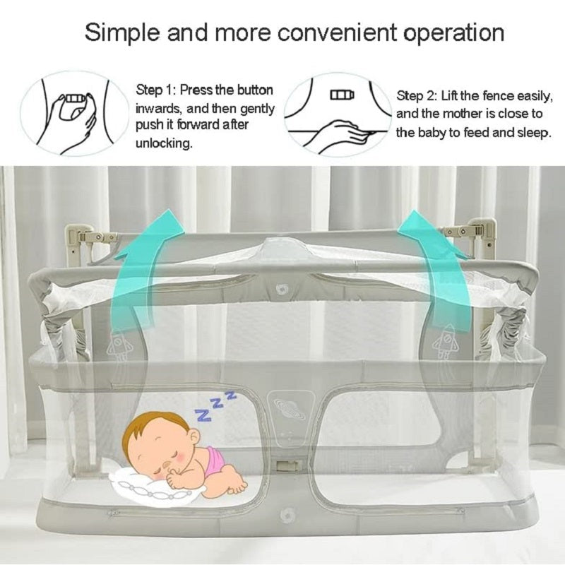 Baby Attach To Bed Bedside Crib Easy Folding